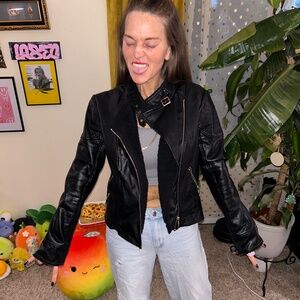 Forever 21 faux, leather motorcycle jacket